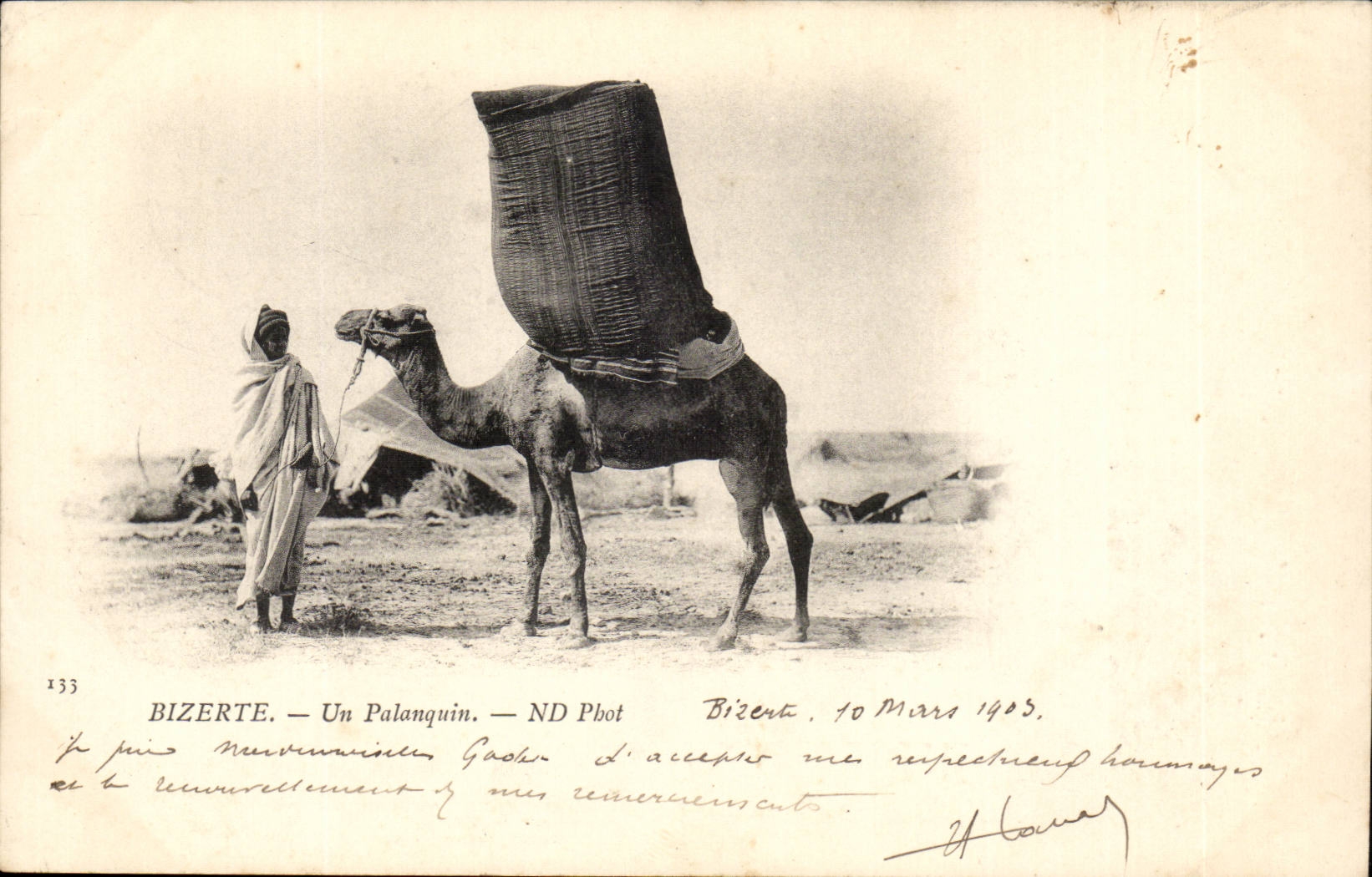 Tunisie Bizerte CPA Un Palanquin (chameau dromadaire camel)