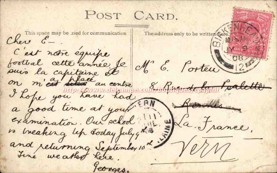 Birkenhead CARTE PHOTO CPA football Soccer sport — Rückseite