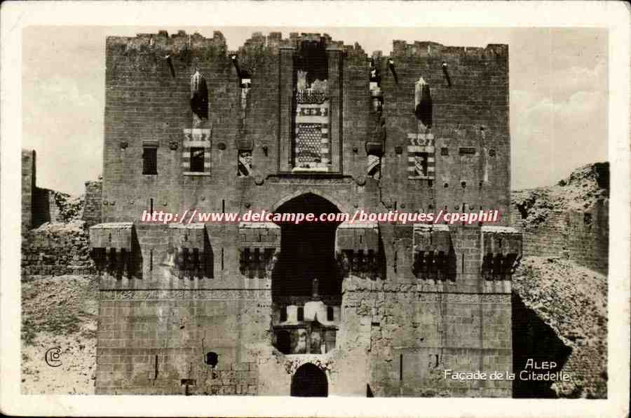 Palestine Palestina Alep CPA Facade de la citadelle