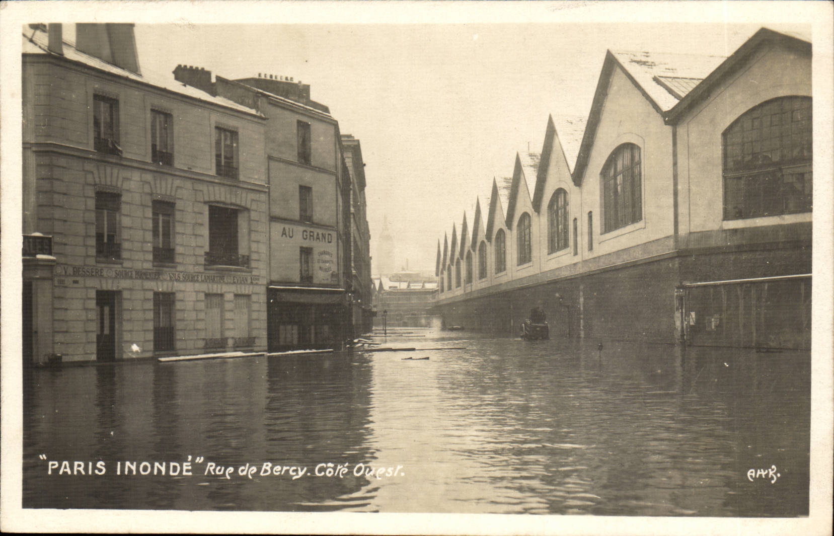 CPA Inondations paris inonde Rued e Bercy Cote Ouest