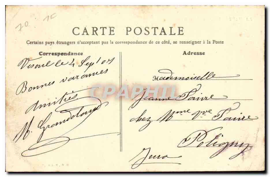 La Haute Saone CPA Vesoul Vue generale — Rückseite