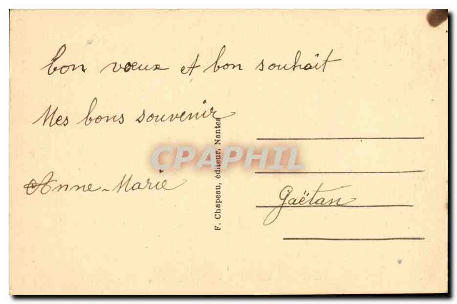 Saint Anne de Saitn Nazaire CPA le clocher L'eglise et le presbytere — Rückseite