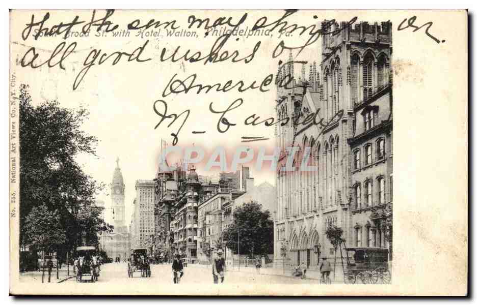 CPA Etats Unis Saint Broad with Hotel Walton Philadelphia