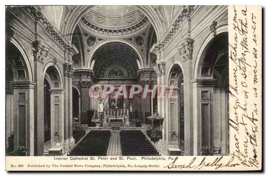 CPA Interior cathedral St Peter and St Paul Philadelphia Etats Unis