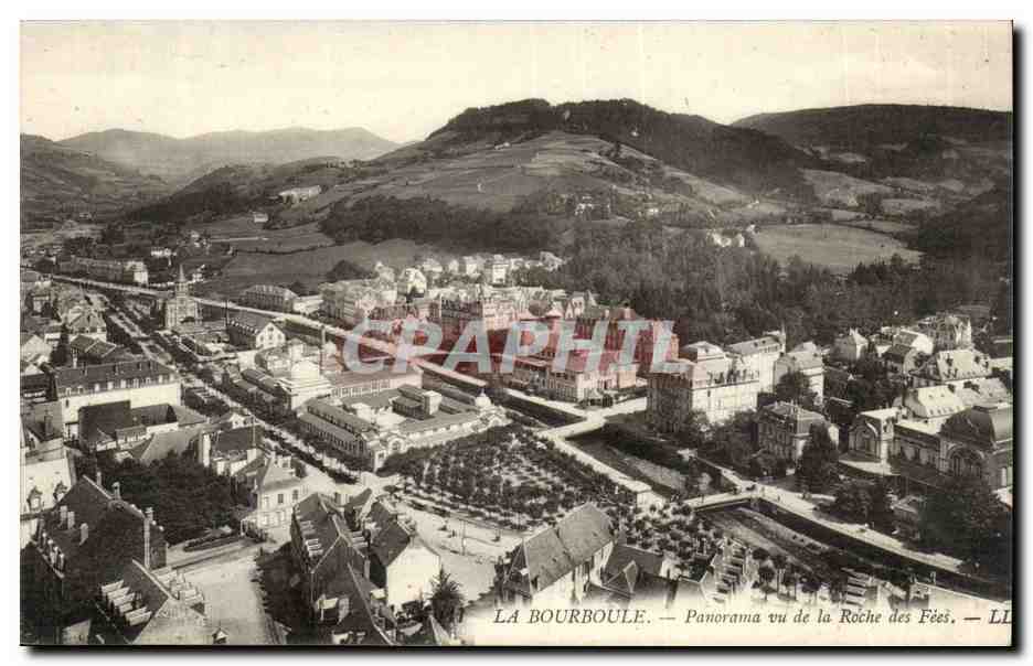 La Bourboule CPA Panorama vu de la Roche des Fees