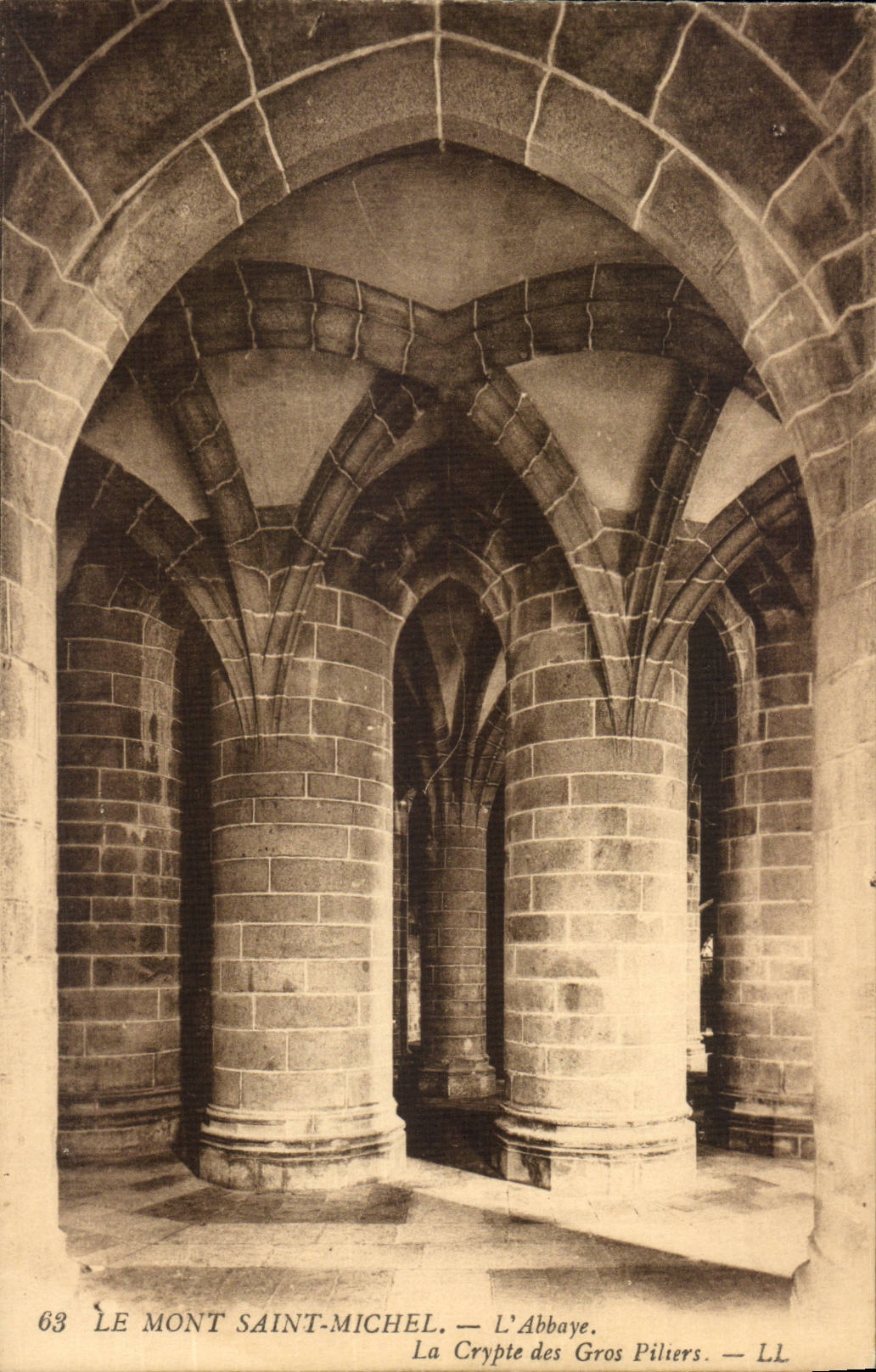 Le Mont Saint-Michel — L'Abbaye. La Crypte des Gros Piliers — LL, n°63