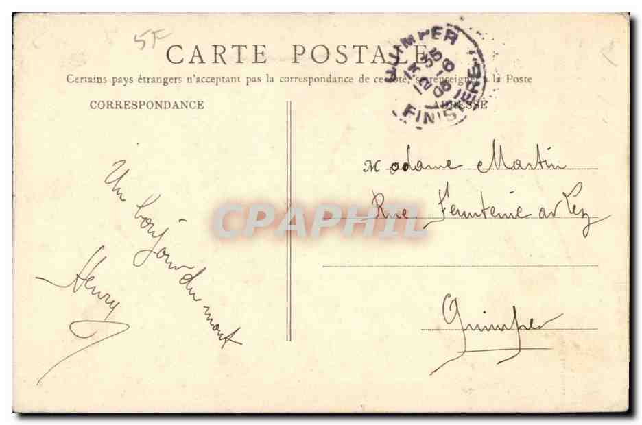 Mont Saint Michel CPA La maison Duguesclin — Verso