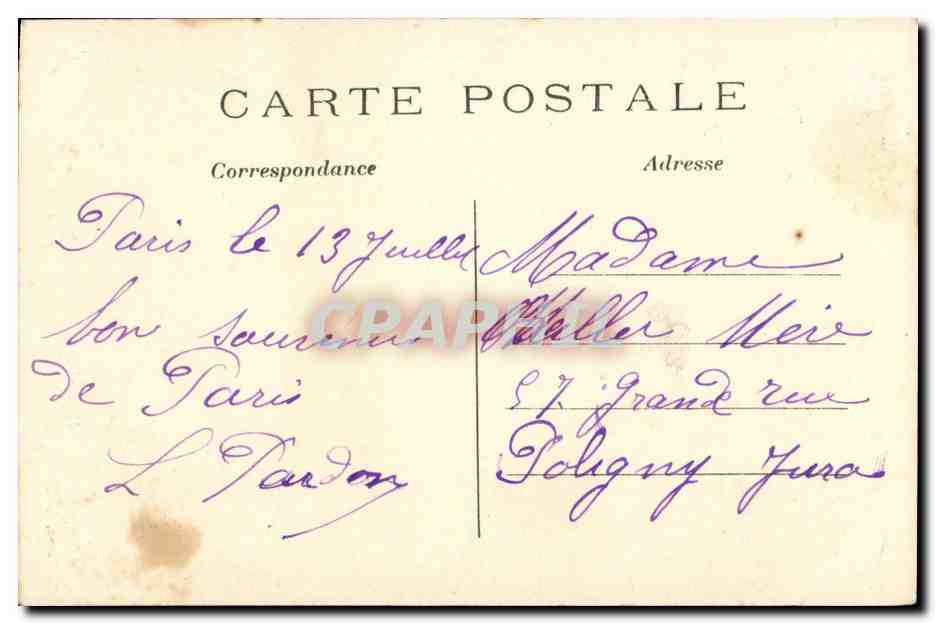 paris 8eme CPA Notre Dame des Victoires — Rückseite