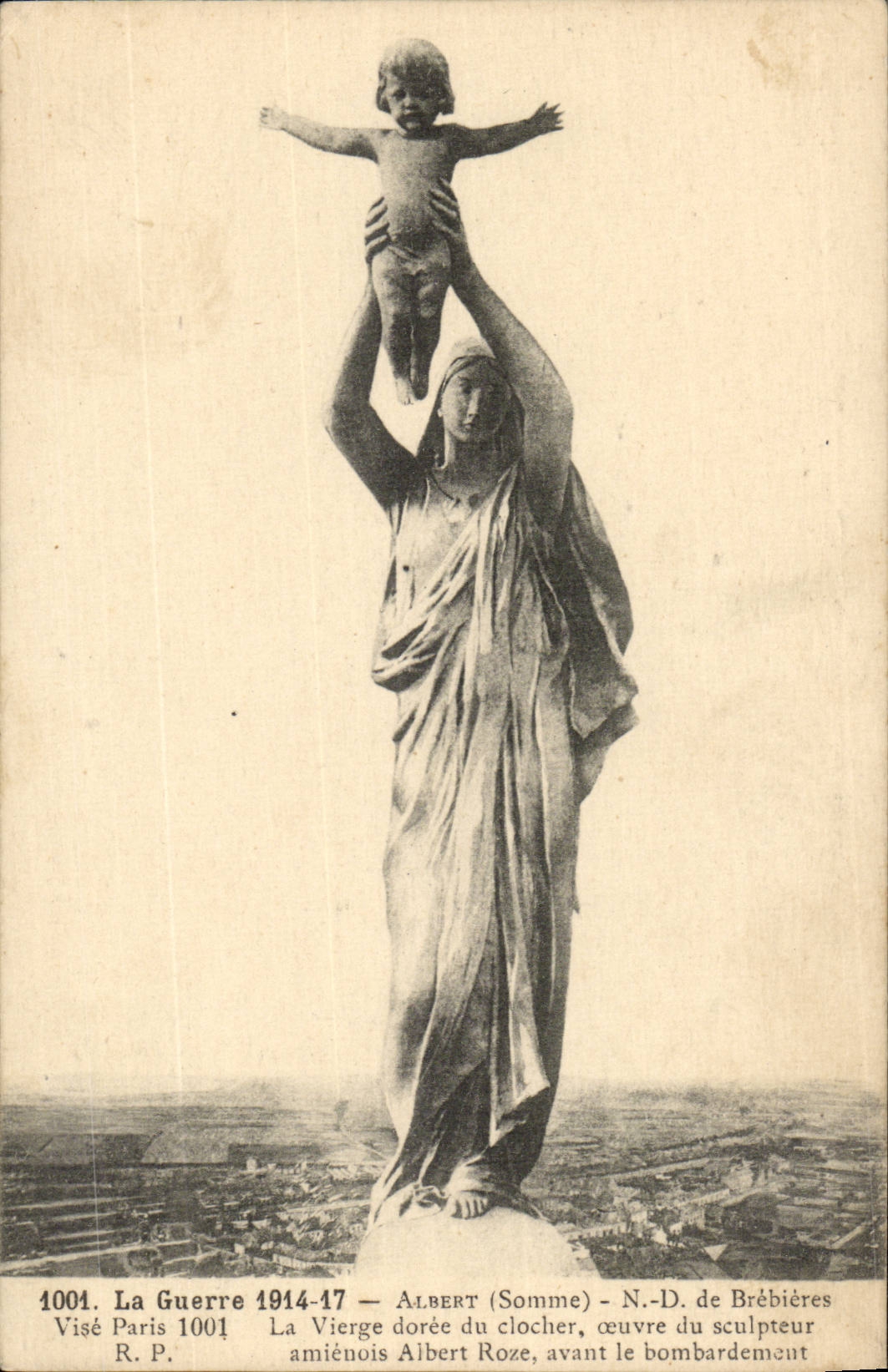 Albert CPA Nd de Brebieres La vierge doree du clocher peuvre de Albert Roze