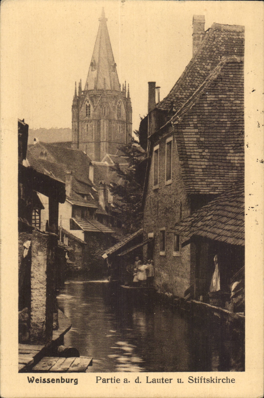 Weissenburg CPA Partie a d Lauter u Stiftskirche