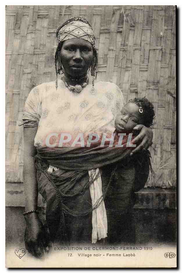 CPA Exposition de Clermont Ferrand 1910 Village noir Femme Laobe