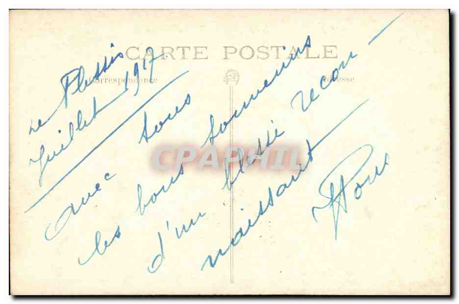CARTE PHOTO Le Plessis Eglise — Rückseite