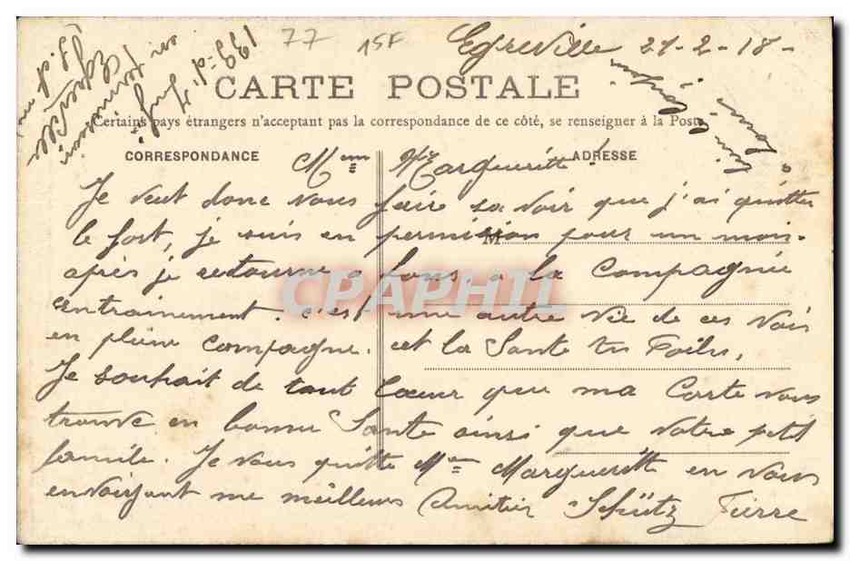 Egreville CPA Interieur de l eglise — Rückseite