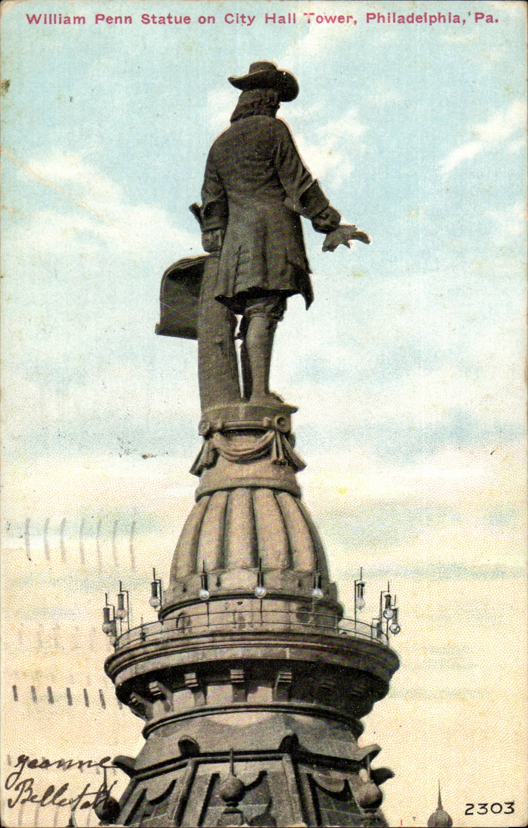 Etats Unis CPA William Penn statue on City Hall Tower Philadelphia Pennsylvania