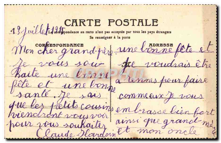 CPA Militaria Le crapouillard — Rückseite