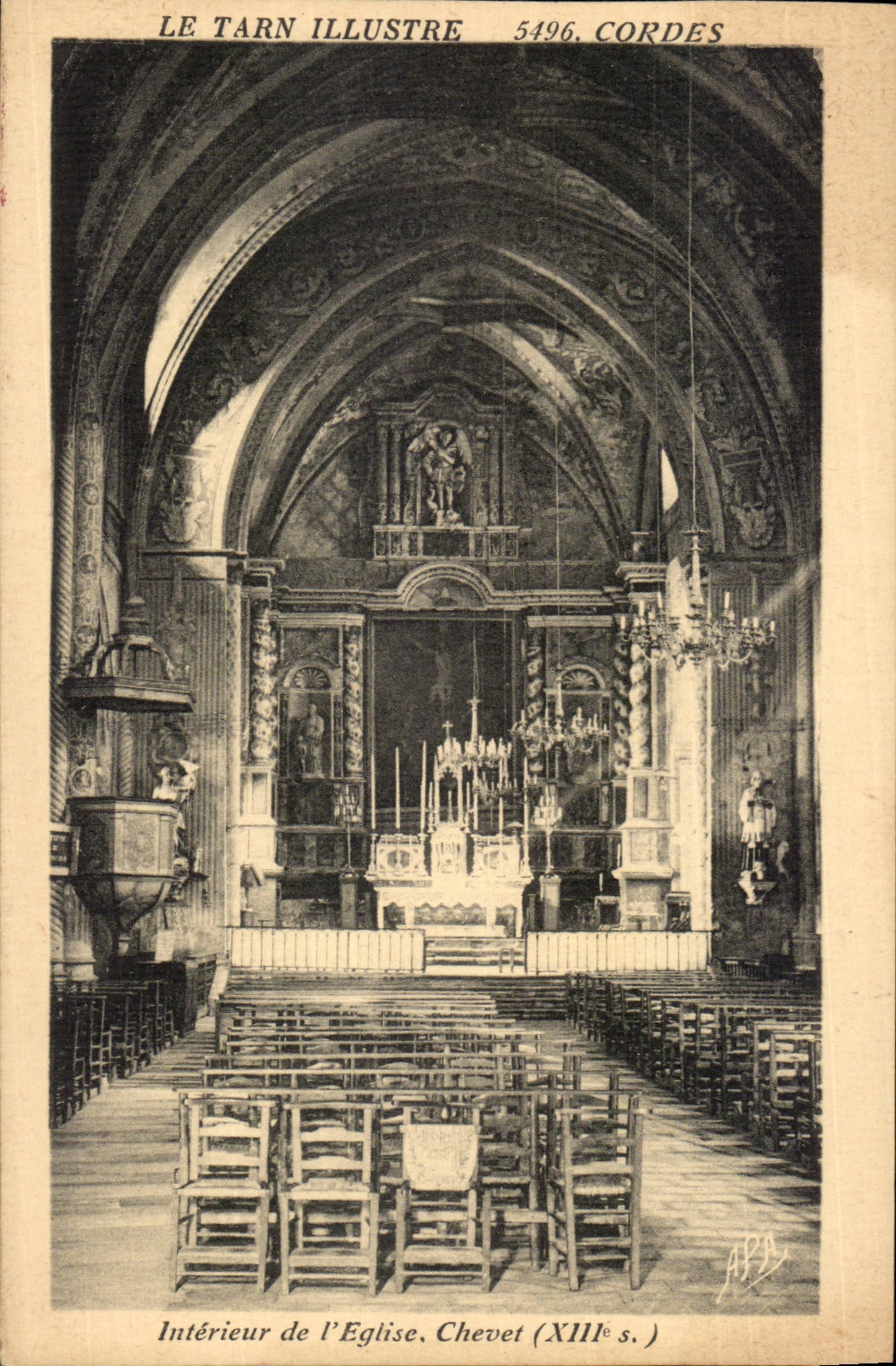 Cordes CPA Interieur de l eglise Chevet