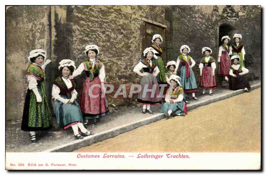 Folklore-Costumes-Lothringer Trachten -CPA