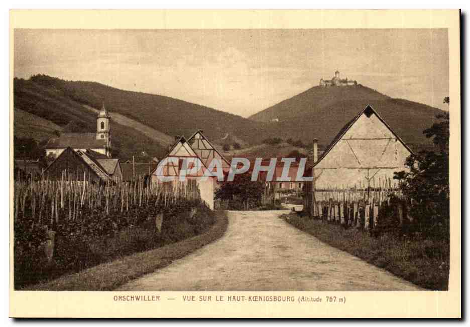 Orschwiller — Vue sur le Haut-Königsbourg (Altitude 757 m)