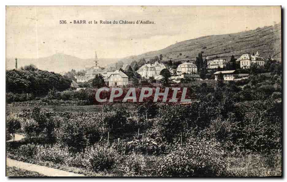 Barr et la Ruine du Chateau d'Andlau-CPA