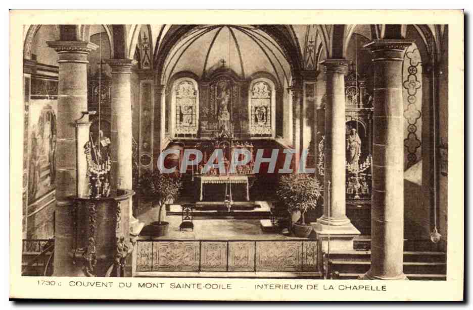 Couvent du Mont Sainte-Odile — Intérieur de la chapelle — éditeur CPAPHIL, n° 1730