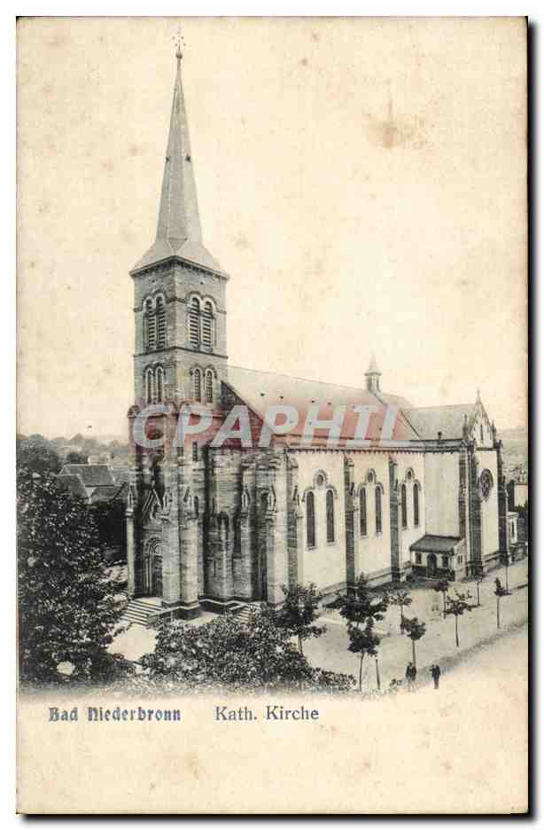 Bad-Niederbronn- Kath Kirche-CPA