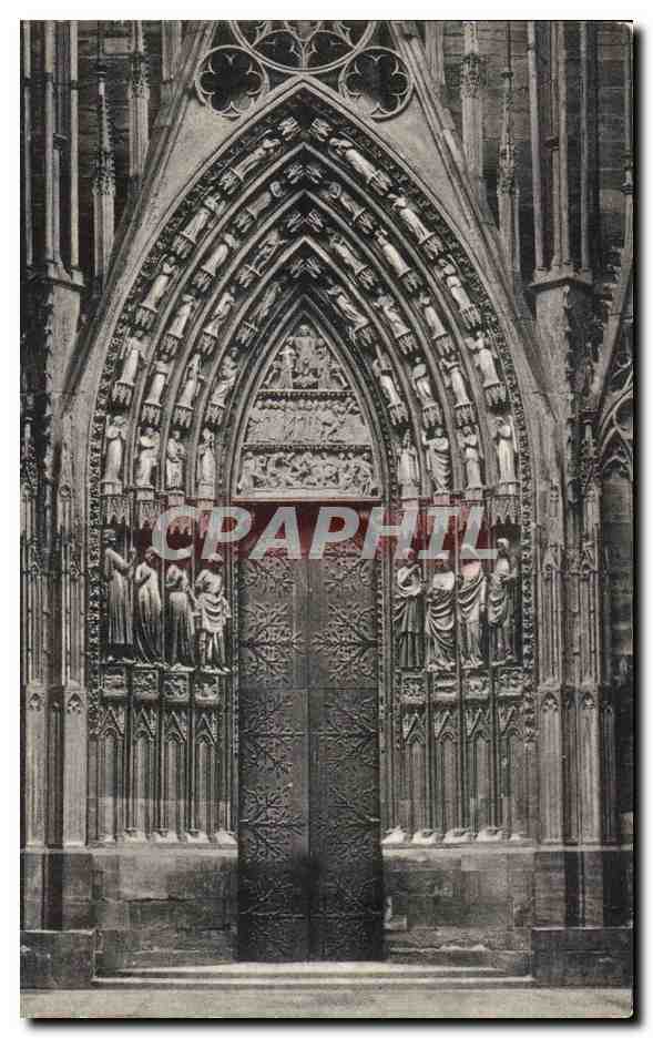 Strassburg- Strasourg- Cathedrale Portail- lateral de droite-Muenster -rechtes-Westportal-CPA
