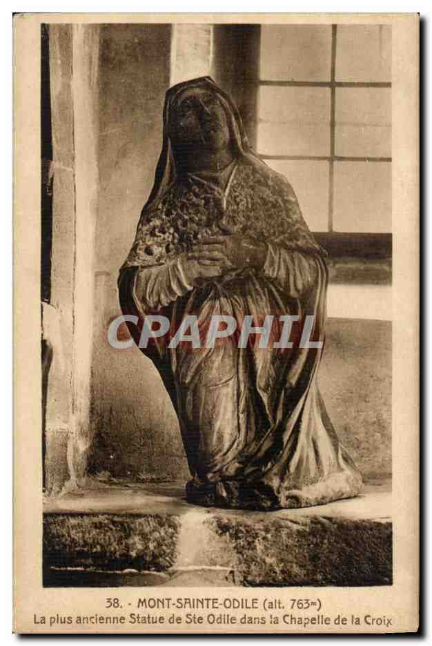 Mont-Sainte-Odile — Statue de Sainte Odile dans la Chapelle de la Croix — CPM n°38