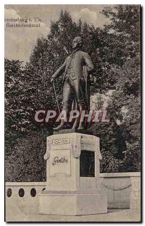 Strassburg- Goethe denkmal-CPA