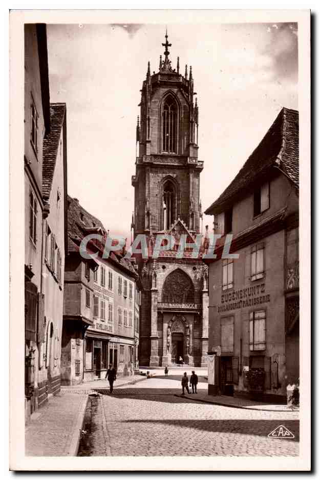 Selestat- Rue du Babil et Eglise St Georges-CPA