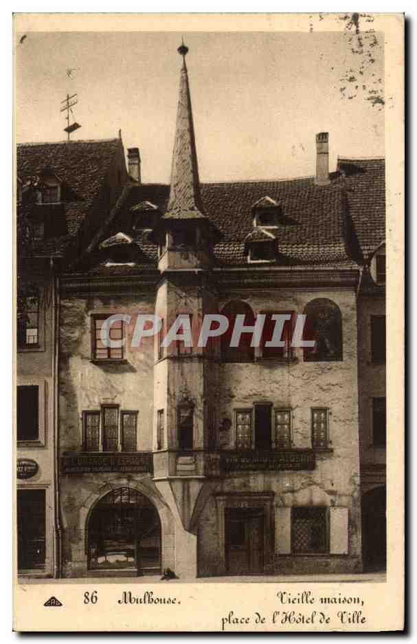Mulhouse-Vielle Maison-place de l HOtel de Ville A l orange d espagne vin d algerie -CPA