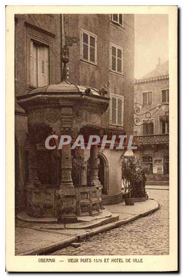 Obernai — Vieux puits 1579 et hôtel de ville
