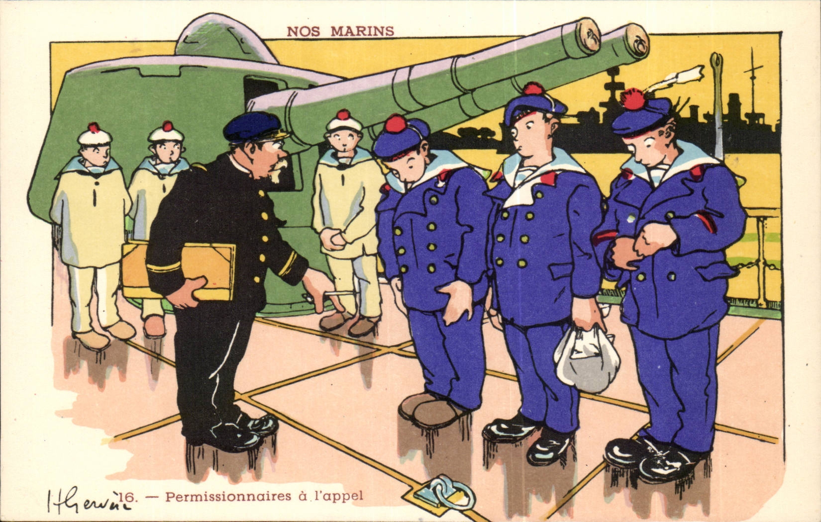 Nos marins — Permissionnaires à l'appel — H. Gerwais, n°16