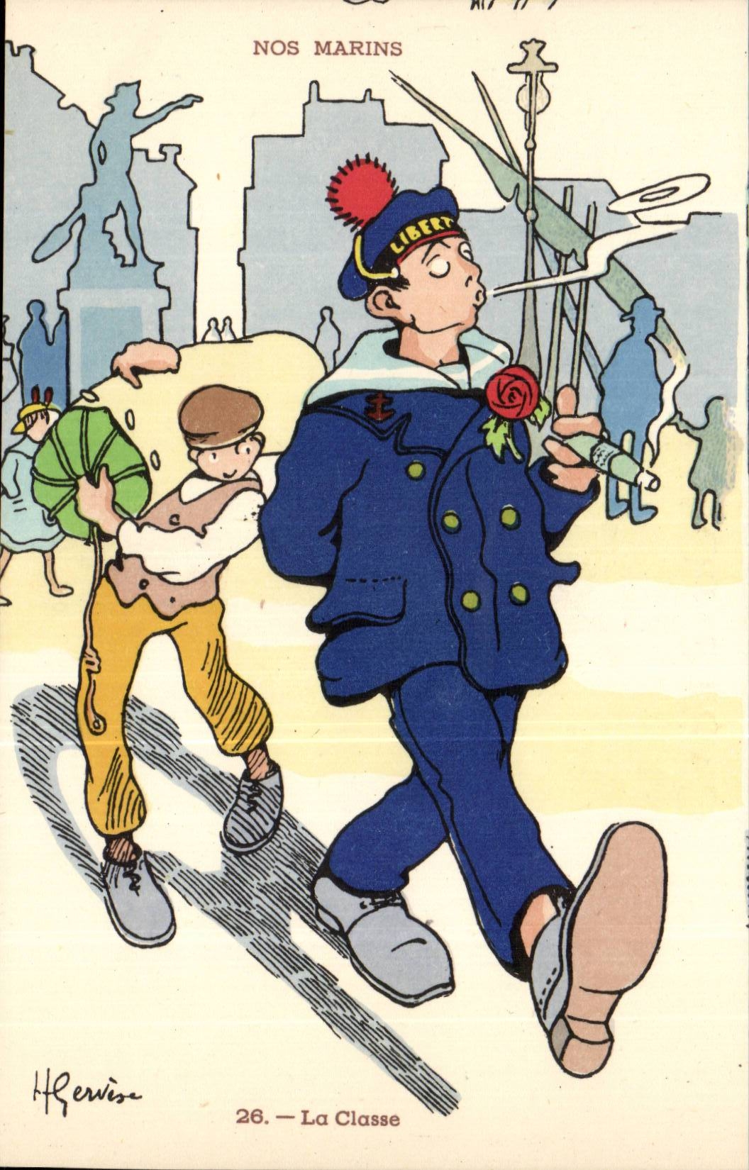 Nos Marins- La Classe-CPA Illustrateur Gervese