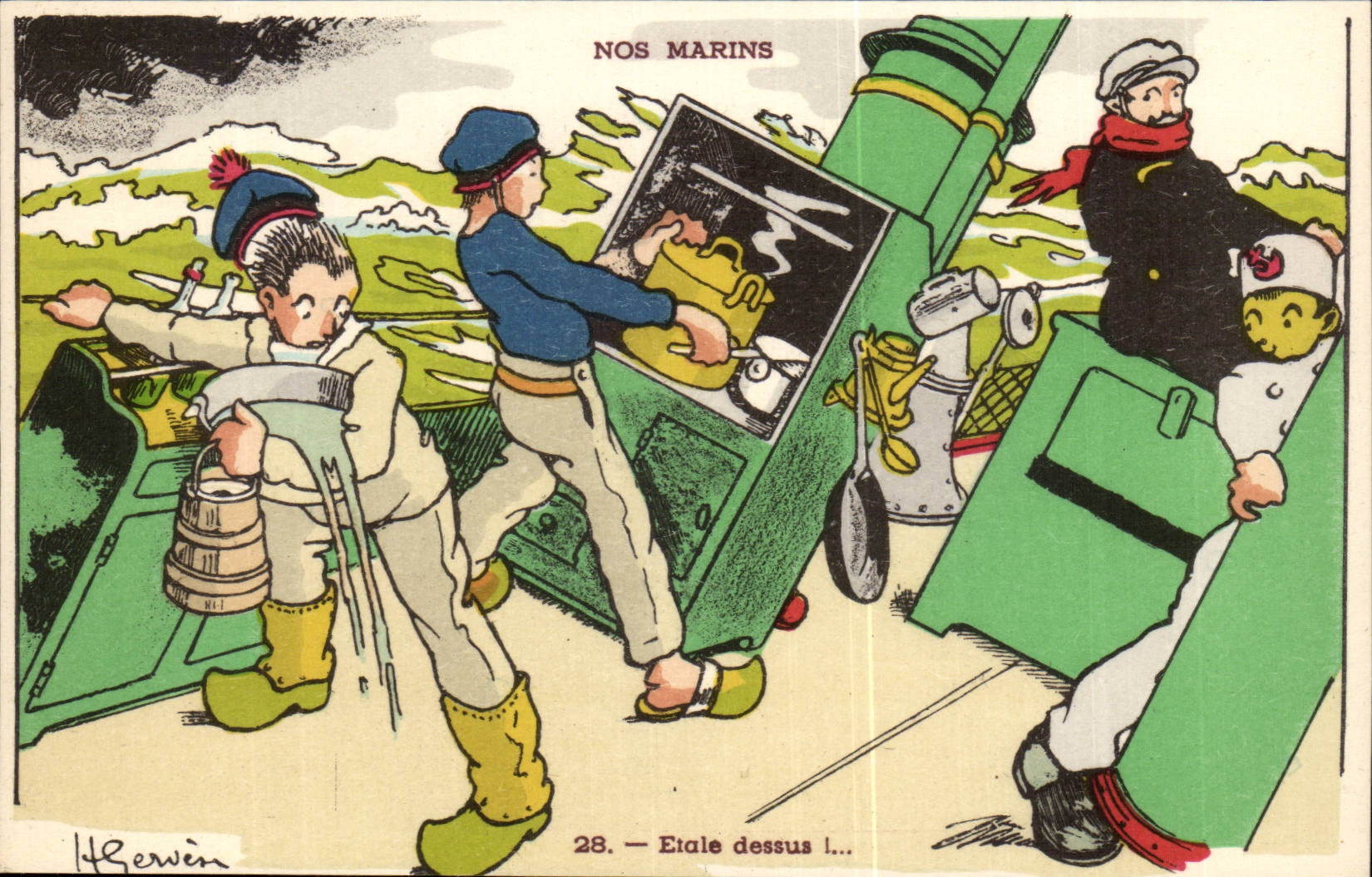Nos Marins-Etale Dessus-CPA Illustrateur Gervese