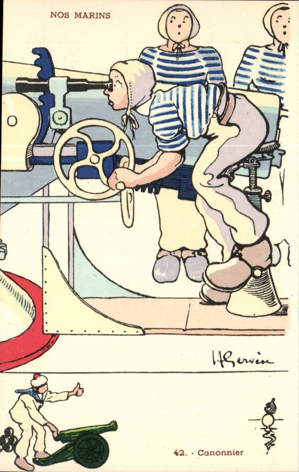 Unsere Matrosen — Serie 42. Kanonier — H. Servien