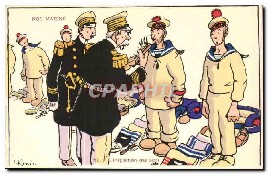 Nos Marins- L'Inspection des Illustrateur Gervese