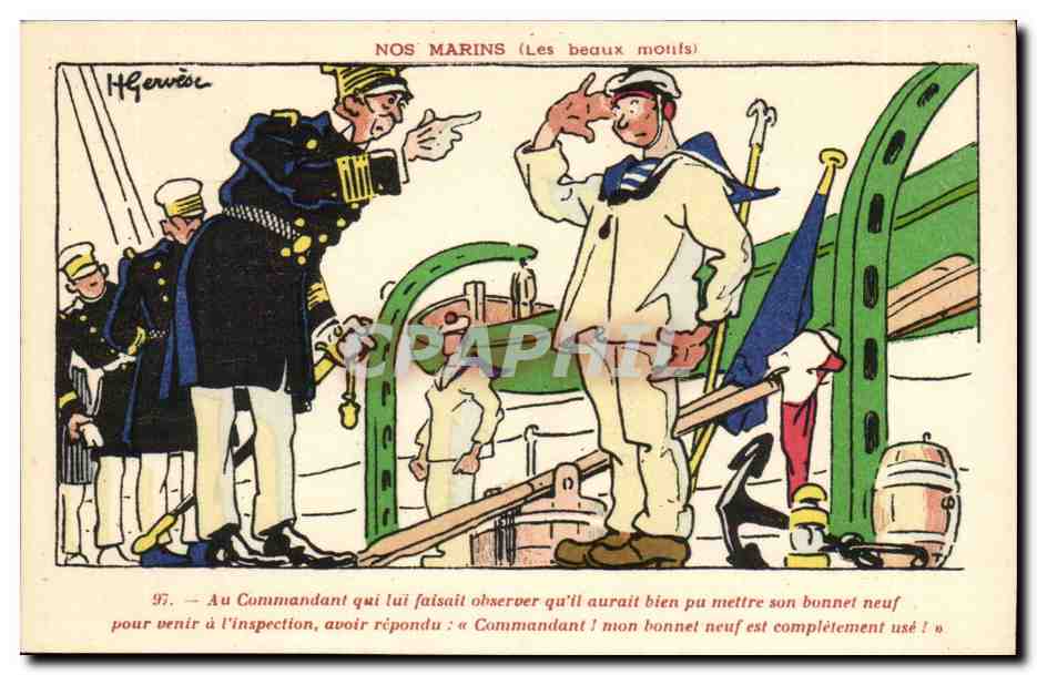 Nos Marins (Les beaux motifs) — caricature de Hergé — n°97