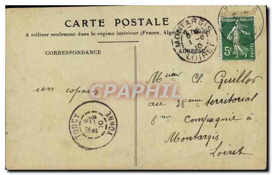 Territorial — caricature d'un sous-lieutenant et d'une femme — dessin de Guillaume — Verso