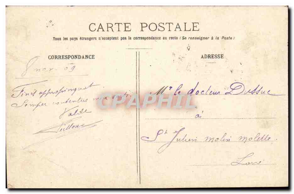 FAntaisie CPA Militaria Dirigeable La fuite Pompiers — Rückseite