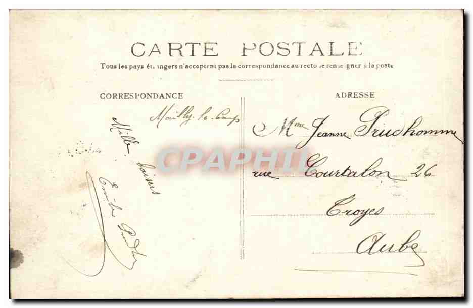 CPA Mailly le camp CARTE PHOTO Emile Prudhom TOP (avion plane aviateur ) — Rückseite