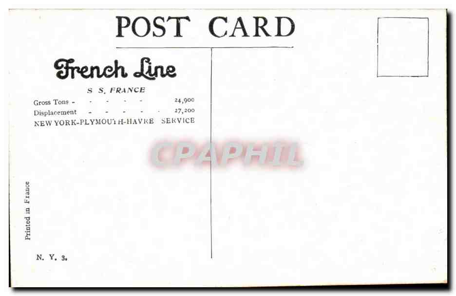 S.S. FRANCE — Navire de la French Line — Éditeur : French Line — Reverso