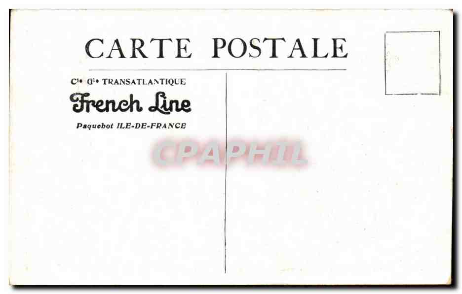 Paquebot ILE-DE-FRANCE — Cie G. Transatlantique — French Line — Reverso