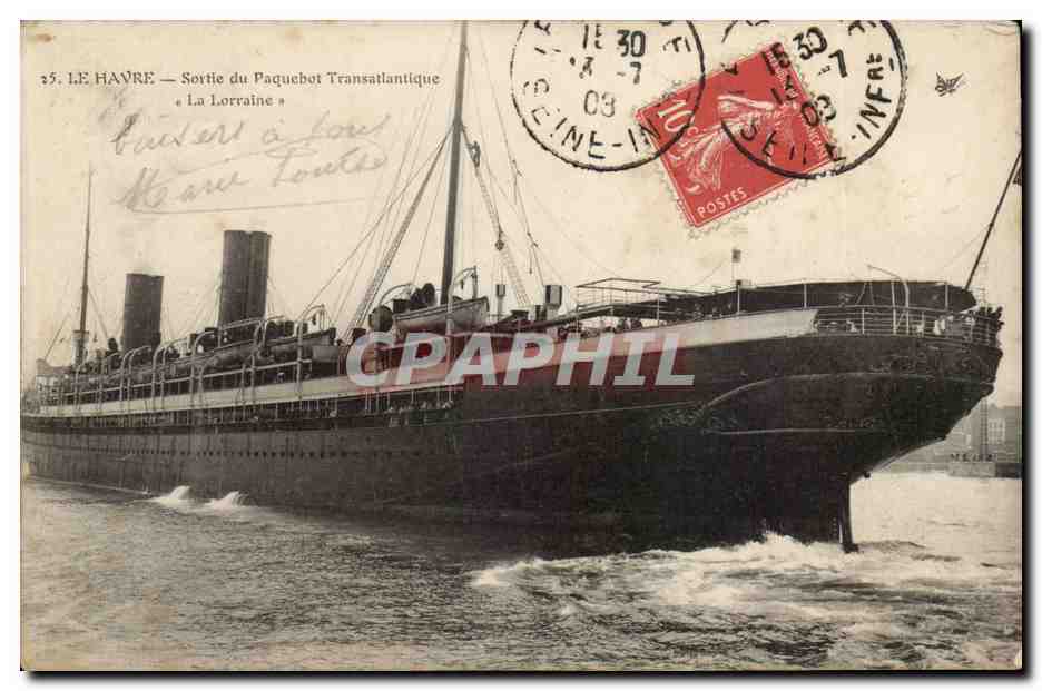 Le Havre — Salida del Transatlántico « La Lorraine » — Editor no identificado, n° 35