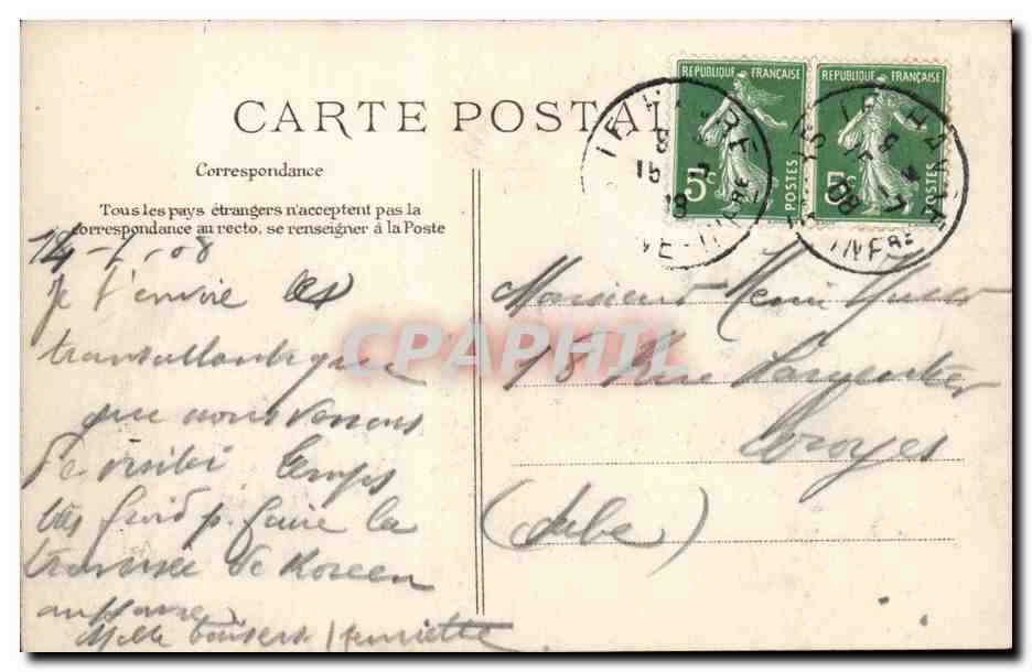 Le Havre — Transatlantique "La Lorraine" — Éditeur LFD, n° 201 — Verso