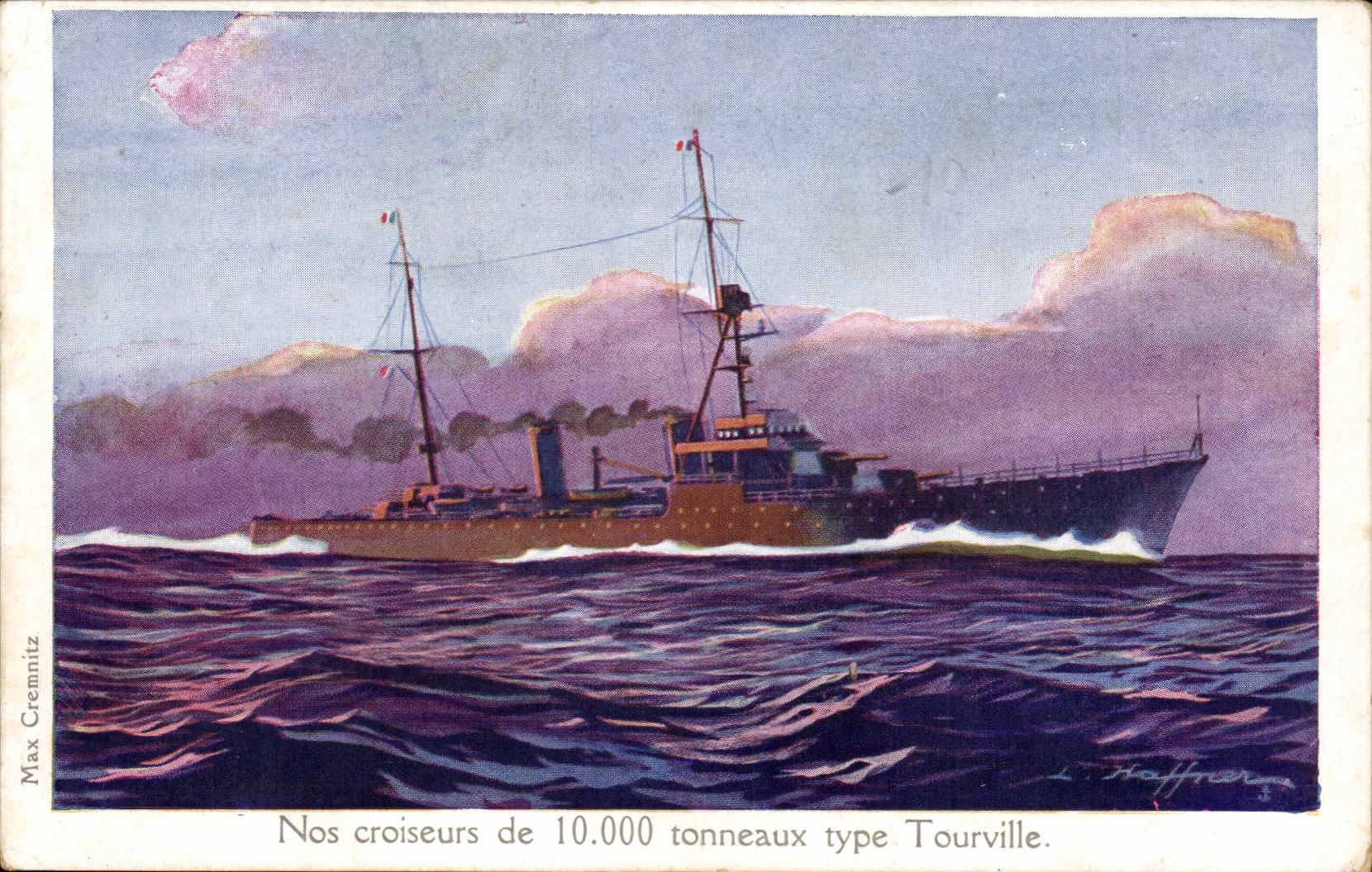 CPA Bateau Nos croiseurs de 10 000 tonneaux type torpille
