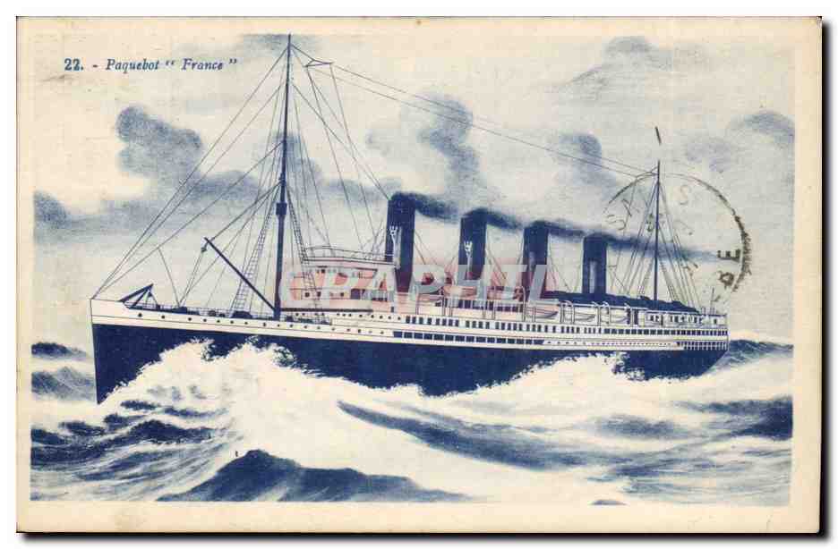 Paquebot "France" — illustration maritime — G. Arund, éditeur, Nantes