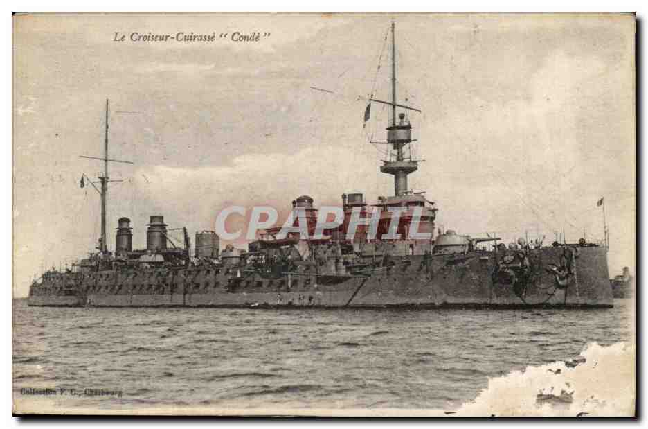 CPA Bateau Croiseur Cuirasse Conde (guerre)