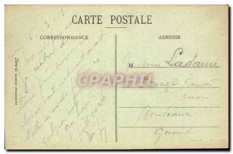 CPA Bateau Croiseur Cuirasse Conde (guerre) — Verso