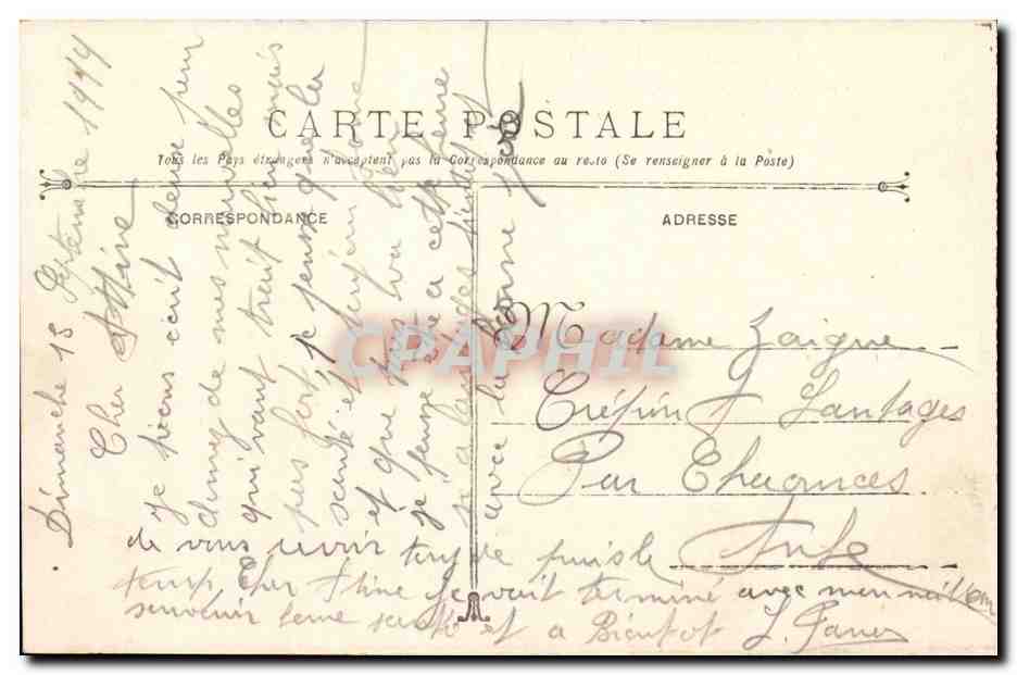 Bateau de guerre français — Cuirassé PARIS — Marine Militaire Française — Verso