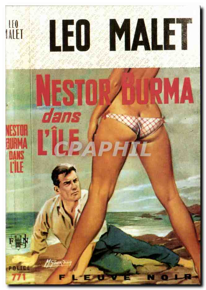CPM Erotique Femme Nu Leo Malet Nestor Burma dans l'ile